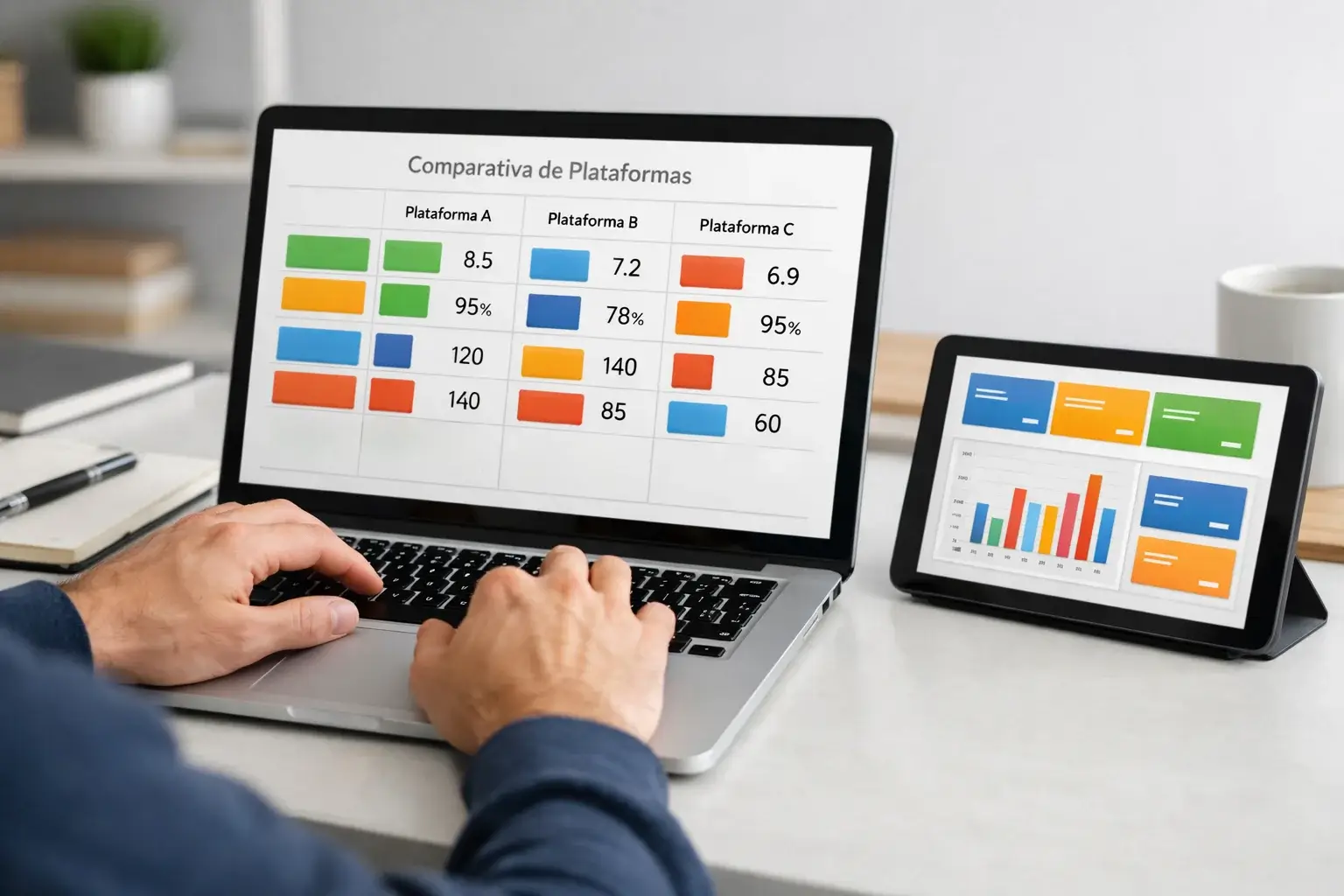 Usuario comparando ofertas de cash out en diferentes plataformas de apuestas en su portátil